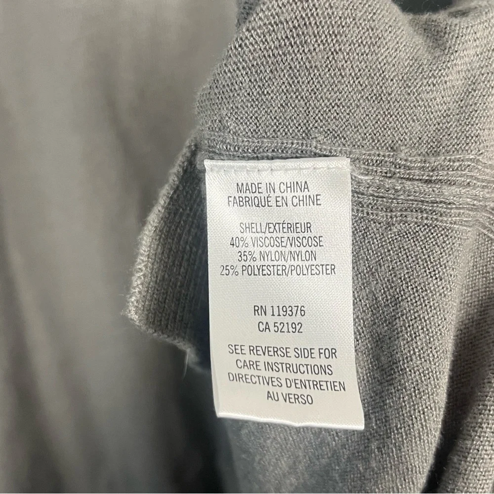 Helmut Lang Gray Thin Slub V-Neck Sweater Size Small